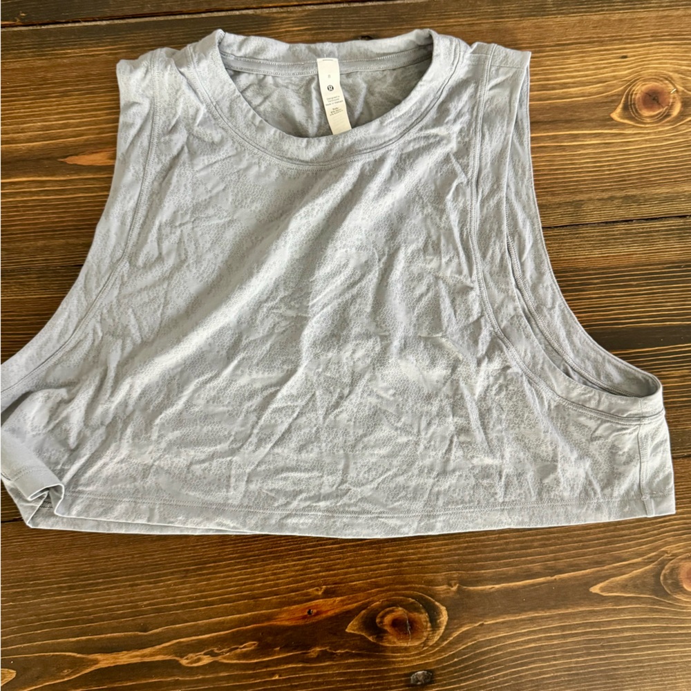 Lululemon cropped muscle tank top, gray